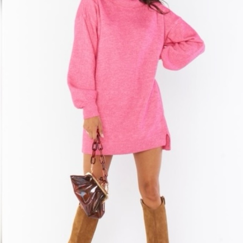 Show Me Your MuMu Hot Pink Knit Sweater Dress